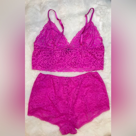 Victoria's Secret Barbie Pink Lace Bralette and Shorts Set - Picture 4 of 6